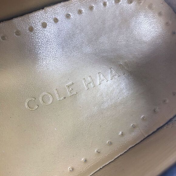 Cole Haan Black Leather Exposed Stitch Classic Slip On Driving Loafers - Picture 10 of 13